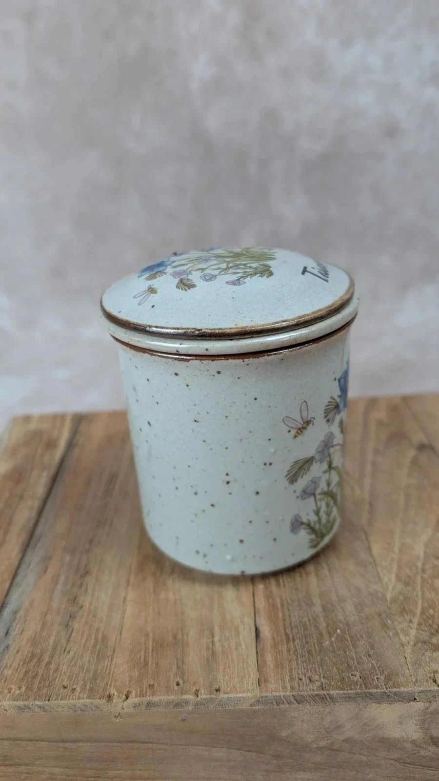 Tisanière vintage en grès avec filtre intégré – Motif fleuri 🌿💙 – photo 6
